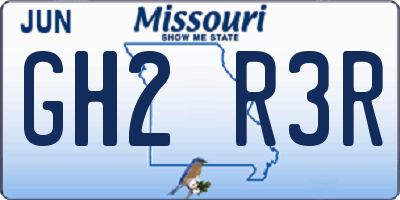 MO license plate GH2R3R