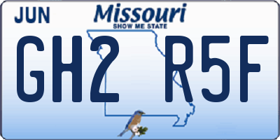 MO license plate GH2R5F