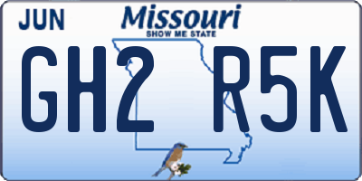 MO license plate GH2R5K