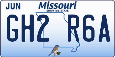 MO license plate GH2R6A
