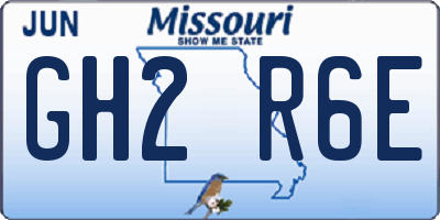 MO license plate GH2R6E