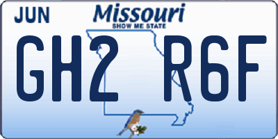 MO license plate GH2R6F