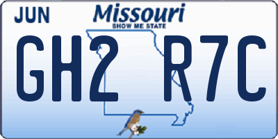 MO license plate GH2R7C