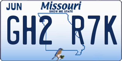 MO license plate GH2R7K