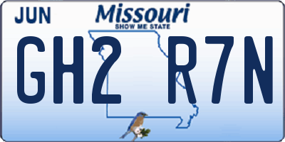 MO license plate GH2R7N