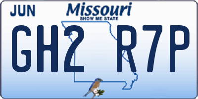 MO license plate GH2R7P