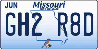 MO license plate GH2R8D