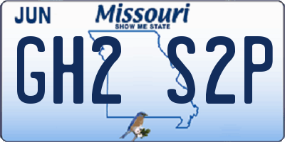 MO license plate GH2S2P
