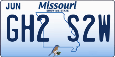 MO license plate GH2S2W
