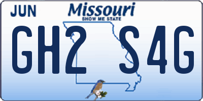 MO license plate GH2S4G