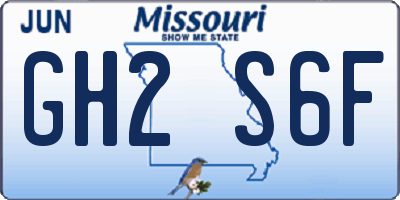 MO license plate GH2S6F