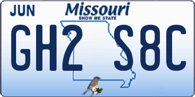 MO license plate GH2S8C