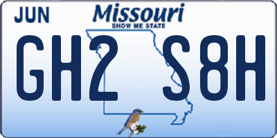 MO license plate GH2S8H