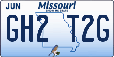 MO license plate GH2T2G
