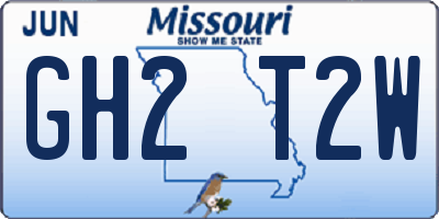 MO license plate GH2T2W
