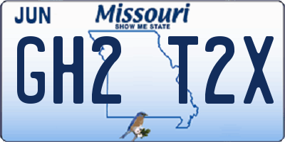 MO license plate GH2T2X