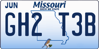 MO license plate GH2T3B