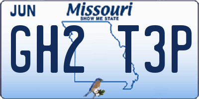 MO license plate GH2T3P