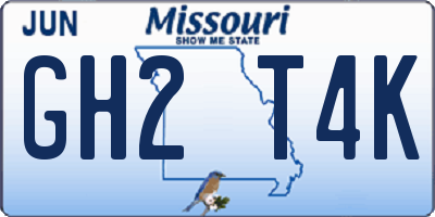 MO license plate GH2T4K