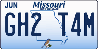 MO license plate GH2T4M