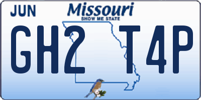 MO license plate GH2T4P