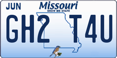 MO license plate GH2T4U