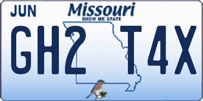 MO license plate GH2T4X