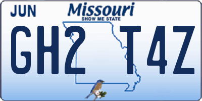 MO license plate GH2T4Z