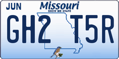 MO license plate GH2T5R