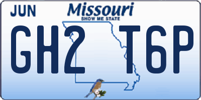 MO license plate GH2T6P