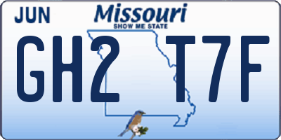 MO license plate GH2T7F