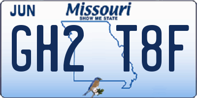 MO license plate GH2T8F