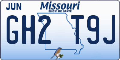 MO license plate GH2T9J