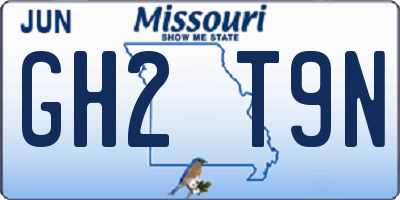 MO license plate GH2T9N
