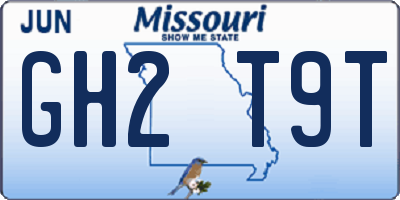 MO license plate GH2T9T