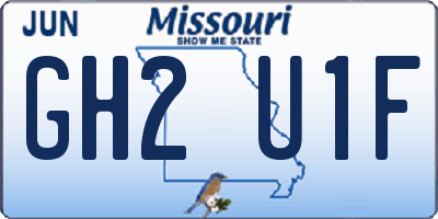 MO license plate GH2U1F
