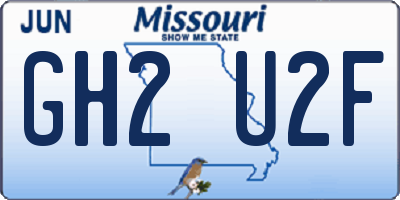 MO license plate GH2U2F