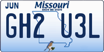 MO license plate GH2U3L