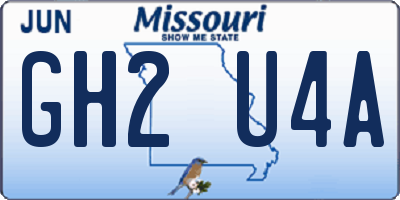 MO license plate GH2U4A
