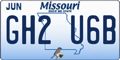 MO license plate GH2U6B