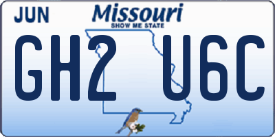 MO license plate GH2U6C