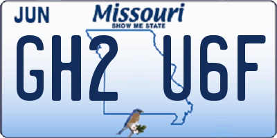 MO license plate GH2U6F