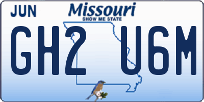 MO license plate GH2U6M