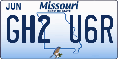 MO license plate GH2U6R