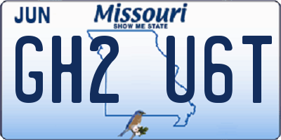MO license plate GH2U6T