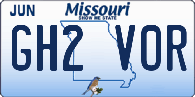 MO license plate GH2V0R