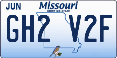 MO license plate GH2V2F