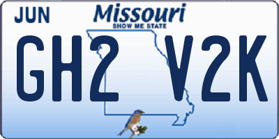 MO license plate GH2V2K