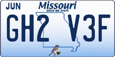MO license plate GH2V3F