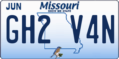 MO license plate GH2V4N